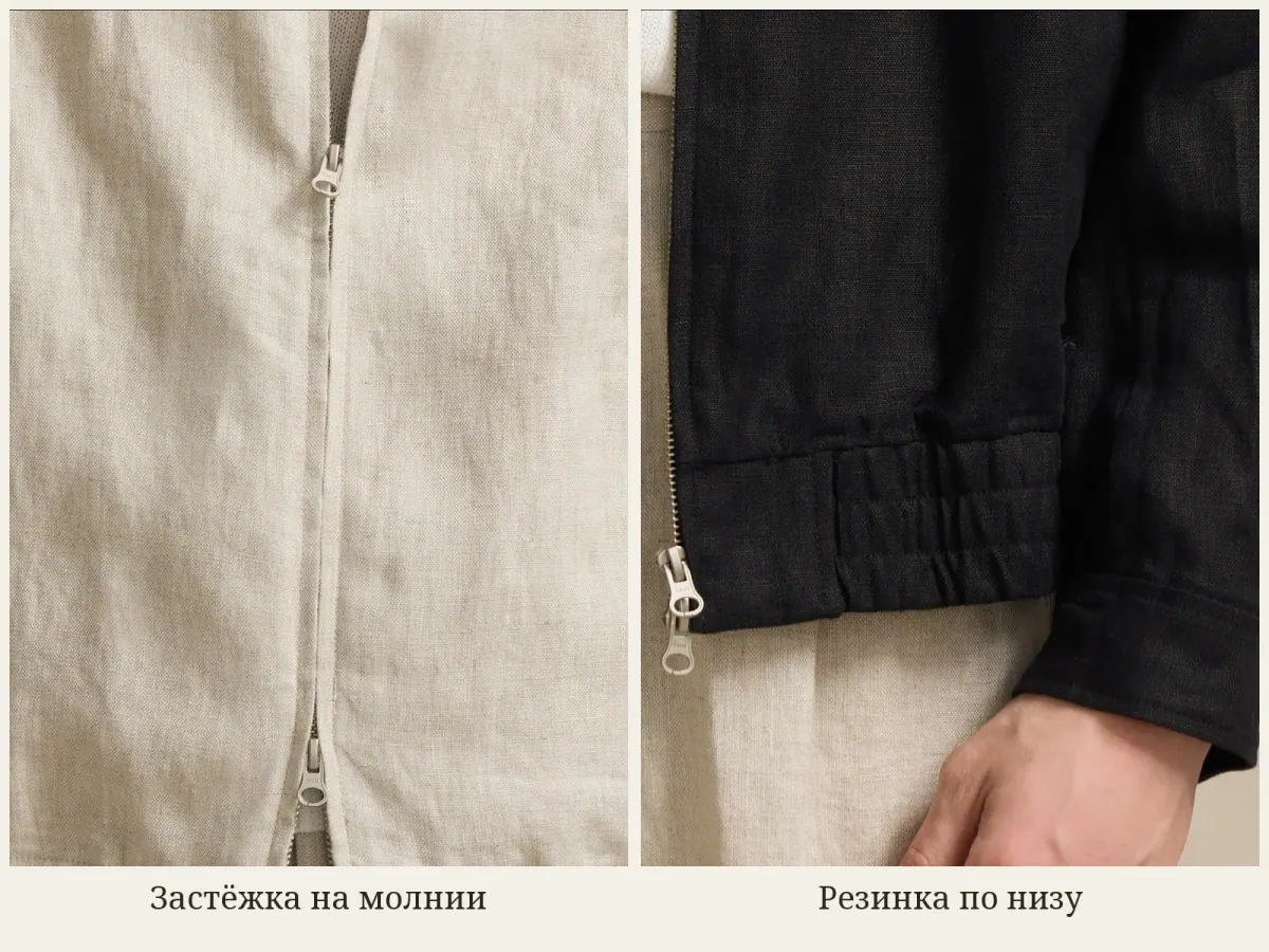 Льняная куртка Harrington, детали 6